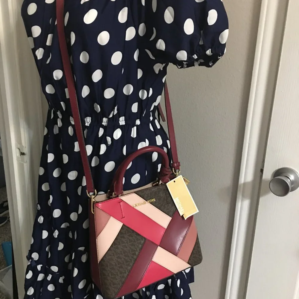 Michael Kors Ellis Business Cherry Red Crossbody Purse NWT
